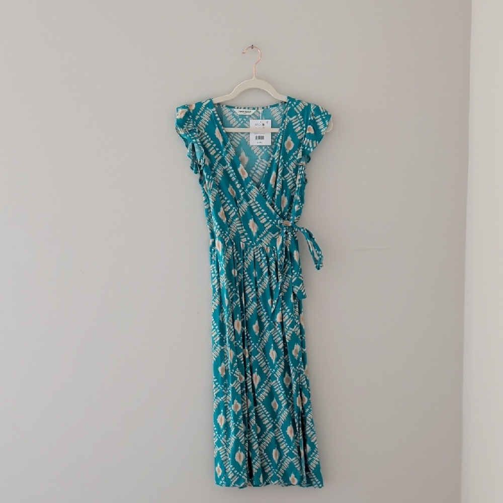 NAF NAF Paris NWT Turquoise Patterned Dress - Size 34
